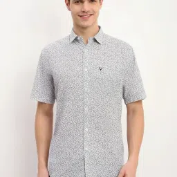 Allen Solly Grey Cotton Slim Fit Printed Shirt image 1
