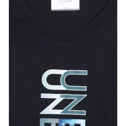 Octave Kids Navy Printed Full Sleeves T-Shirt image 3