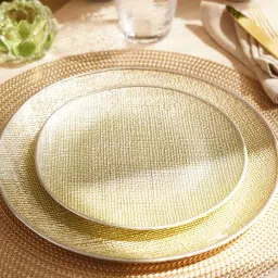 Pure Home and Living Beige Glass Dessert Plates image 1