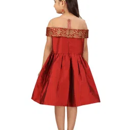 Aarika Kids Maroon Solid Frock image 2