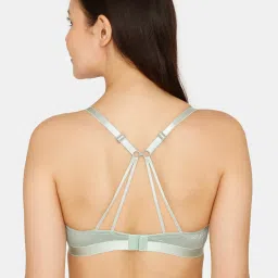 Zivame Pistachio Green Lace Half Coverage Under-Wired Balconette Bra image 2