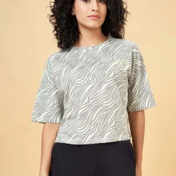 Ajile by Pantaloons Grey Cotton Printed T-Shirt image 1