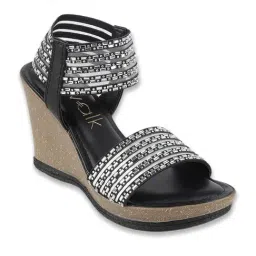 Catwalk Women's Black Ankle Strap Wedges-picture-31