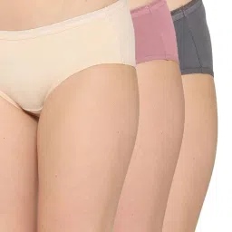 Wacoal Multi-Color Cotton Mid Waist Solid Hipster Panty (Pack of 3) image 1