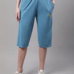 Vimal Jonney Grey & Blue Mid Rise Capris - Pack of 2 image 2