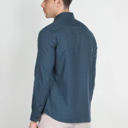 Arrow Sport Blue Cotton Slim Fit Printed Shirt image 2