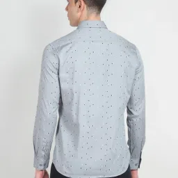 Arrow Sport Grey Cotton Slim Fit Printed Shirt image 2