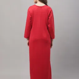 Secret Wish Red Embroidered Nighty image 2