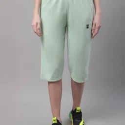 Vimal Jonney Yellow & Light Green Mid Rise Capris - Pack of 2 image 2