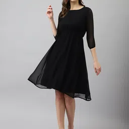 BAESD Paisley Printed Georgette Fit & Flare Midi Dress image 1