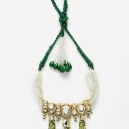 Dugran By Dugristyle Kundan & Pearls Green Necklace for Women image 2