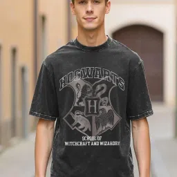 Bewakoof Black Cotton Relaxed fit Graphic T-Shirt image 1