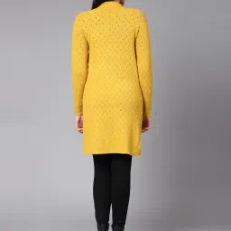 Mafadeny Mustard Self Design Long Shrug image 2
