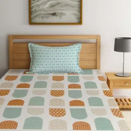 Klotthe Multicolor Cotton Blend 300 TC Single Bedsheet With 1 Pillow Cover image 2