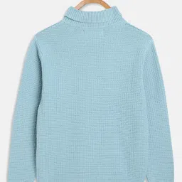 Octave Kids Blue Self Design Full Sleeves Sweater image 2