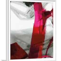 ARTE'VENUE Vivid Fuchsia Pink & Grey Paper Wall Arts - Set of 2 (13 X 16 inch Each) image 2