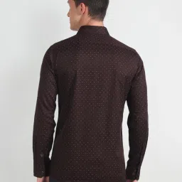 Arrow Red Cotton Slim Fit Printed Shirt image 2
