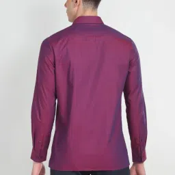 Arrow Purple Cotton Regular Fit Self Pattern Shirt image 2