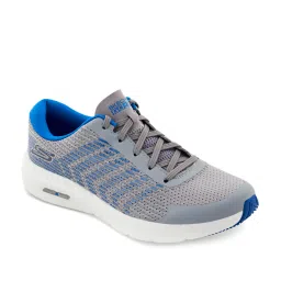 Skechers Men's GO RUN HYPER BURST - HAPTIC R Grey Blue Running Shoes image 2