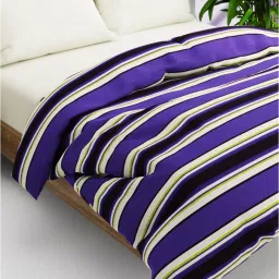 Bianca Super Soft Stripes Purple & Beige 144 TC Cotton Double Comforter image 2