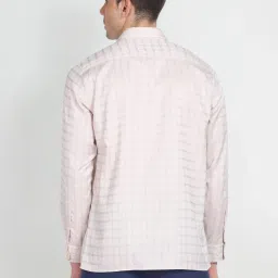 Arrow Beige Cotton Regular Fit Checks Shirt image 2