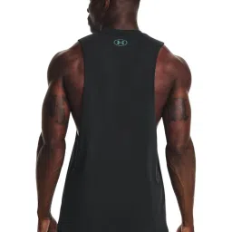 Under Armour Black Cotton Regular Fit Printed Tank Tee image 2