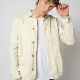 GAP Beige Regular Fit Solid Jacket image 1