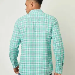 Lee Green Cotton Slim Fit Checks Shirt image 2