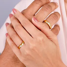 GIVA 92.5 Sterling Silver Golden Love You To Infinity Couple Rings image 2