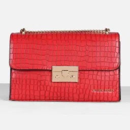 Allen Solly Red Textured Medium Sling Handbag image 1