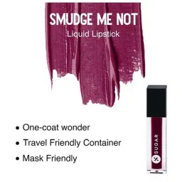Sugar Cosmetics Smudge Me Not Liquid Mini Lipstick 08 Wine And Shine - 1.1 gm image 3