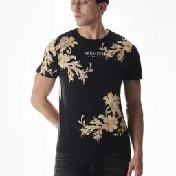 Jack & Jones Black Cotton Regular Fit Printed T-Shirt-picture-24