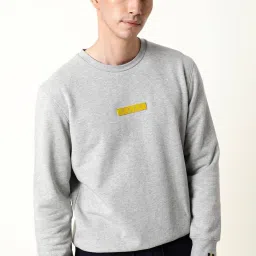 Rare Rabbit Grey Cotton Regular Fit Solid Sweatshirt image 1