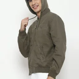 American Eagle Outfitters Green Regular Fit Hooded Jacket image 3