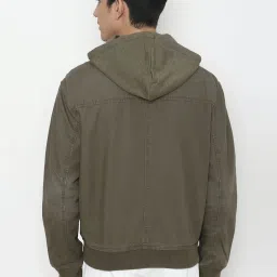 American Eagle Outfitters Green Regular Fit Hooded Jacket image 2