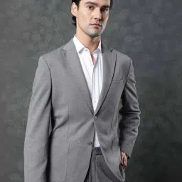 Rare Rabbit Grey Regular Fit Solid Suits image 1