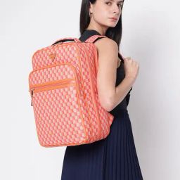 Guess Orange Logo G Wave Logo Backpack-picture-2
