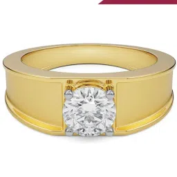 EMORI Yellow Gold Noah Round Men's Diamond Ring image 1