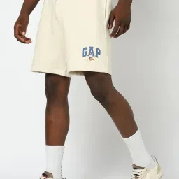 GAP Beige Regular Fit Graphic Shorts image 1