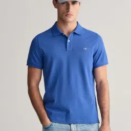 GANT Solid Polo Neck Regular Fit T-Shirt-picture-27