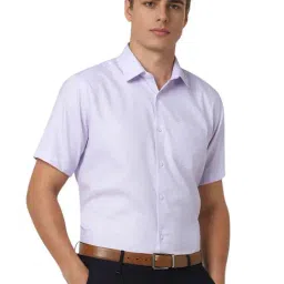 Van Heusen Purple Cotton Regular Fit Solid Shirt-picture-33