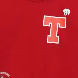 Tommy Hilfiger Red Cotton Regular Fit Printed Sweater image 5