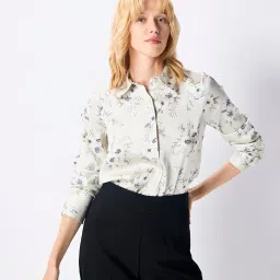 Cover Story Mint Floral Print Shirt image 1