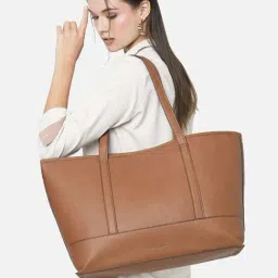 Accessorize London Brown Solid Large Tote Handbag-image-55