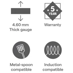 Borosil 3.3 L (24 cm) Hard Anodized Deep Kadai with Glass Lid ( Black ) image 5