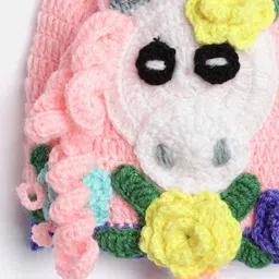 CHUTPUT Kids Set of 2 Blue & Peach-Coloured Crochet Beanie image 2