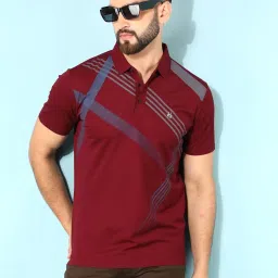 Crimsoune Club Wine Slim Fit Printed Polo T-Shirt image 1