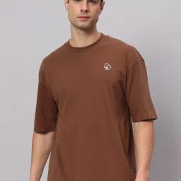 Griffel Brown Cotton Loose Fit T-Shirt image 1