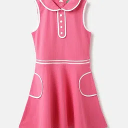 United Colors of Benetton Girls Pink Cotton Dress-picture-36