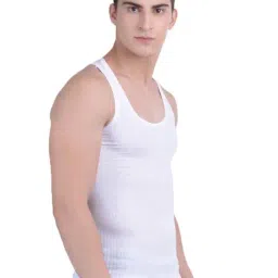Dollar Bigboss White Cotton Regular Fit Vests (Pack of 8) image 3